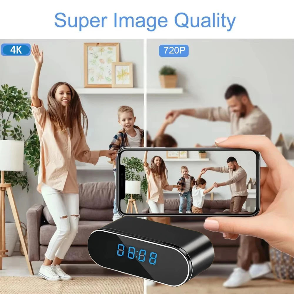 Mini Clock WiFi Camera with Infrared Night Vision Home Wireless Camera