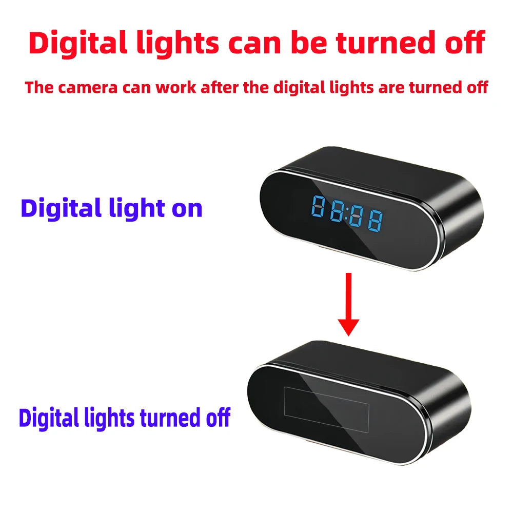 Mini Clock WiFi Camera with Infrared Night Vision Home Wireless Camera